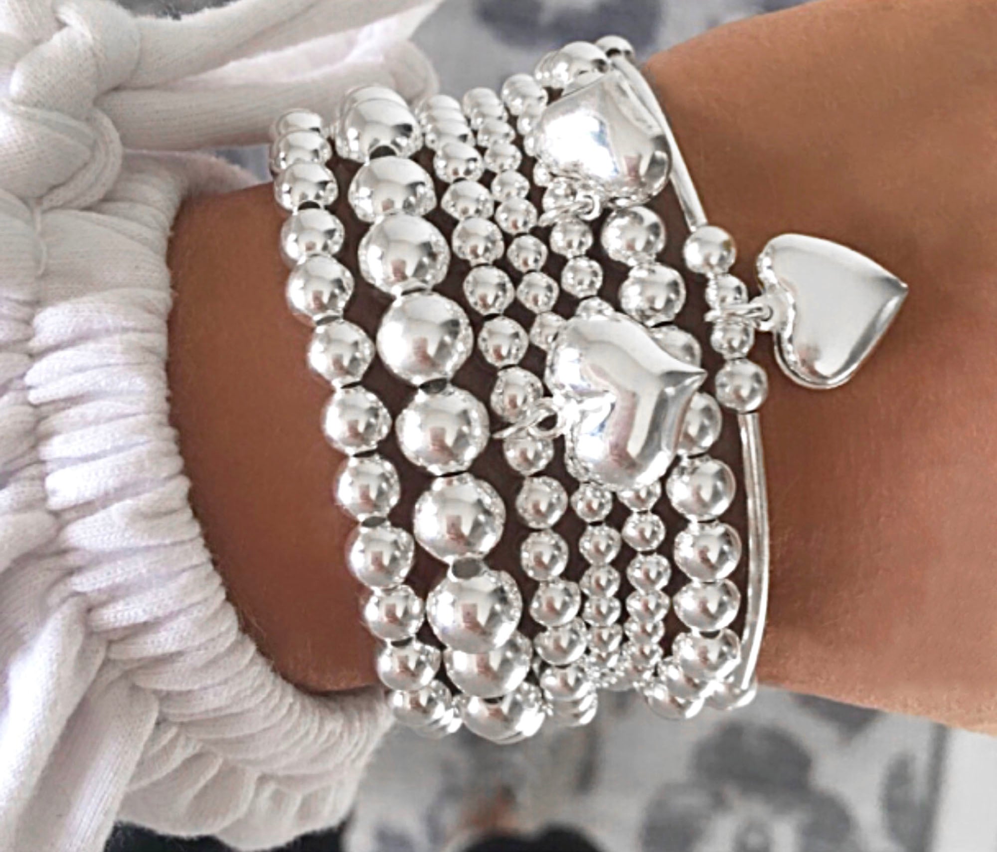 アクセサリー NEEDLES Bracelet - 925 Silver Diamond Sideways Heart Link Bracelet 1/4 ct tw Sterling
