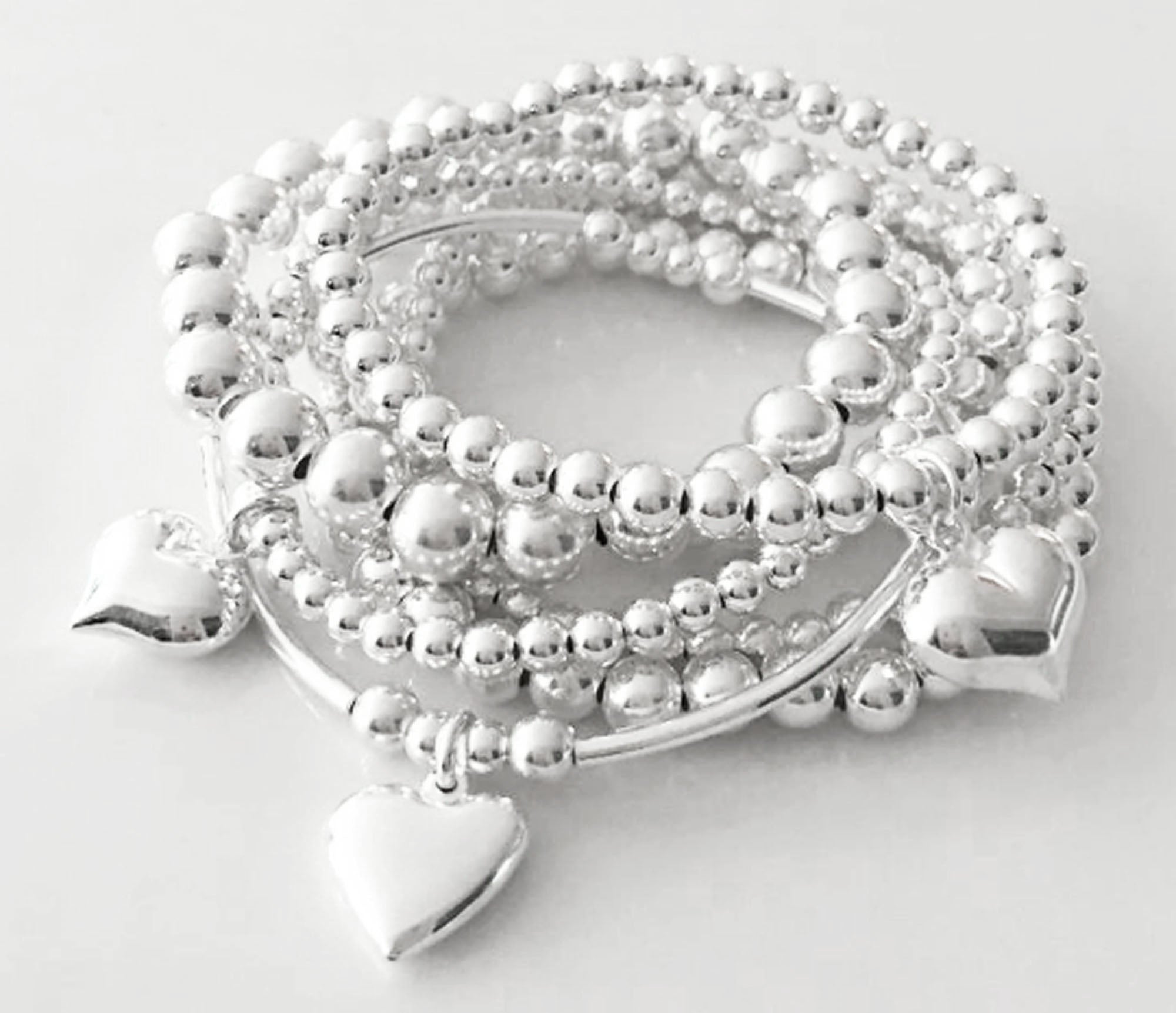 アクセサリー NEEDLES Bracelet - 925 Silver Diamond Sideways Heart Link Bracelet 1/4 ct tw Sterling