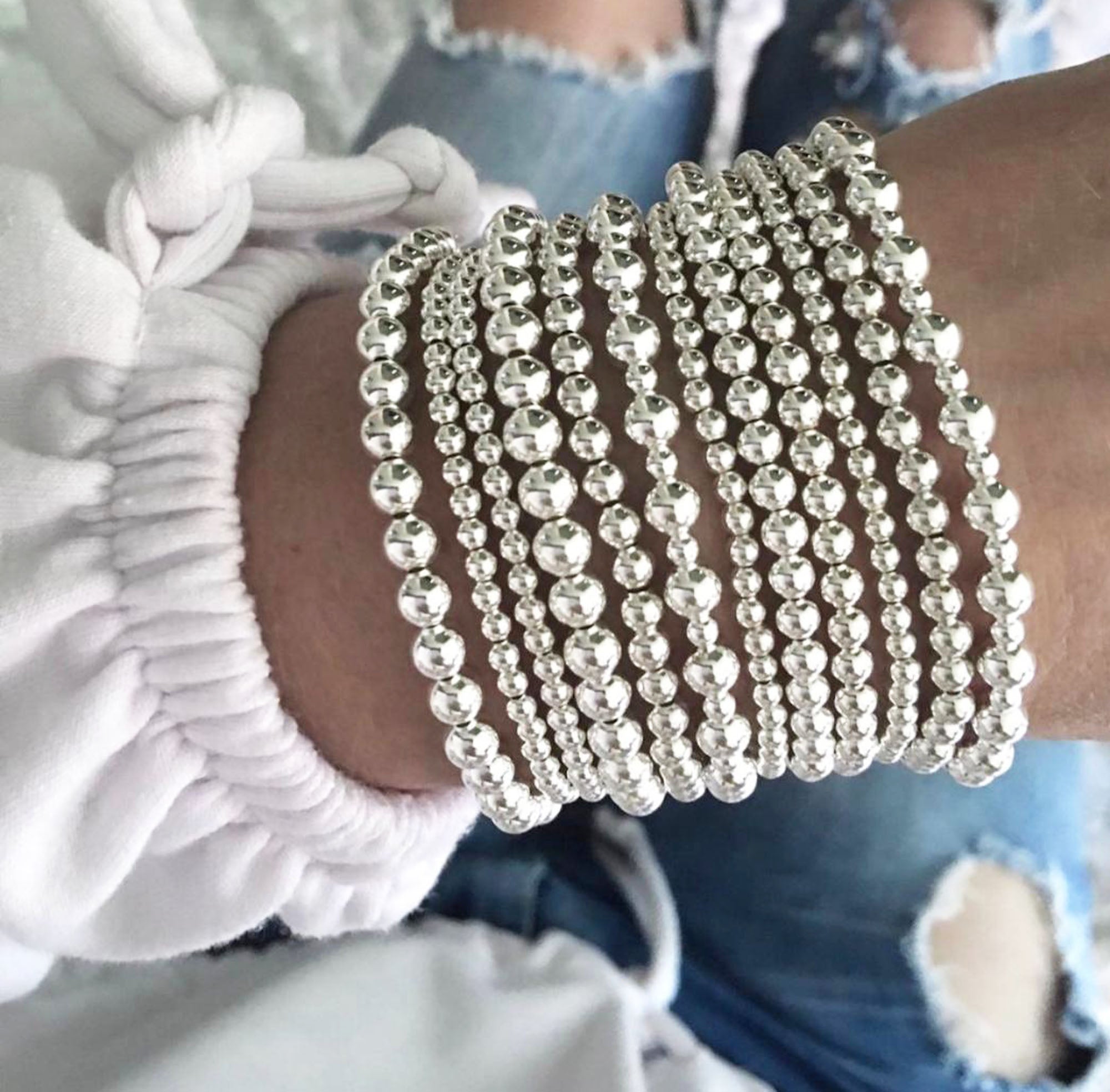 Silver on sale stretch bracelet